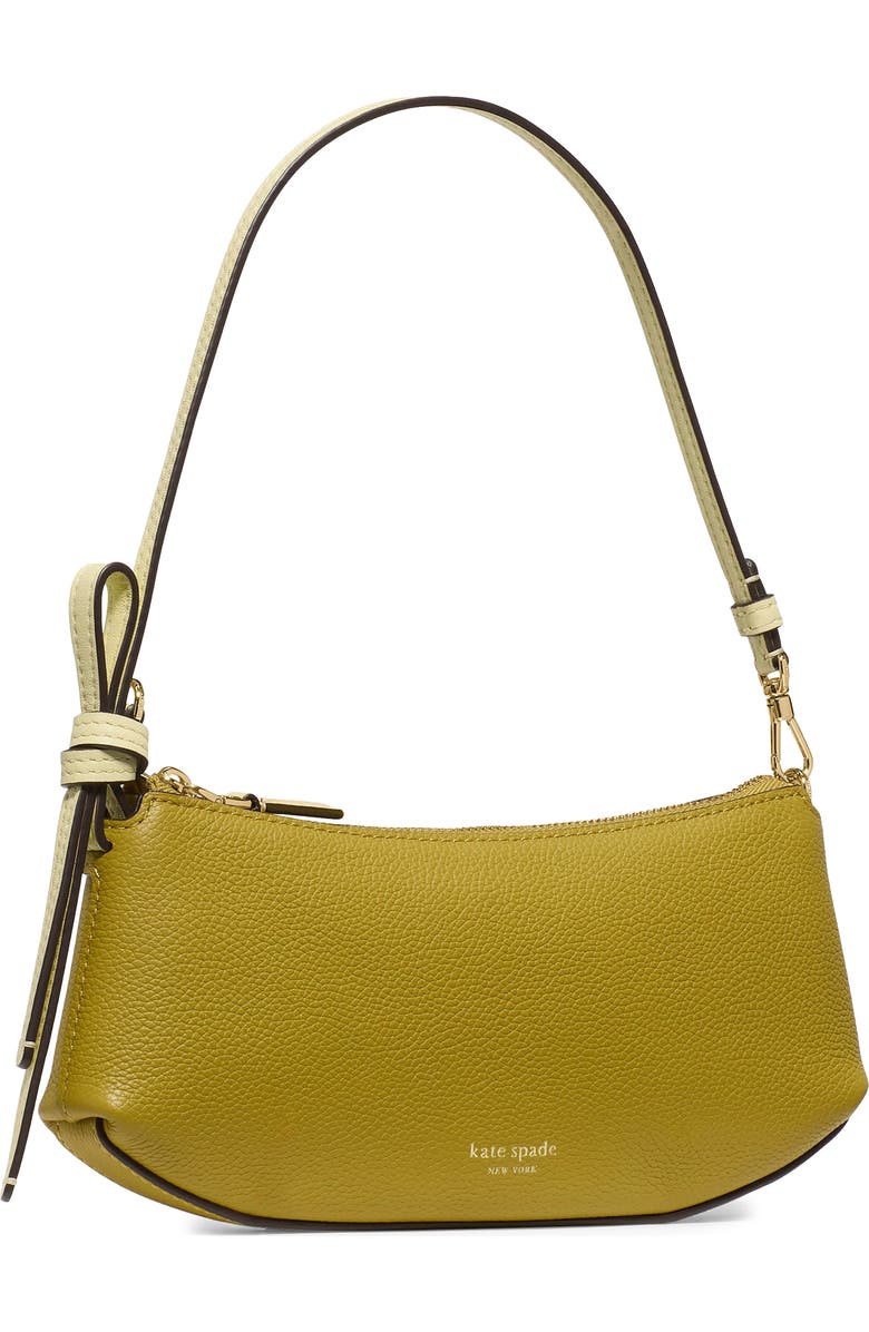 Kate Spade New York loop colorblock pebble leather pochette shoulder bag, Alternate, color, Laurel Leaf