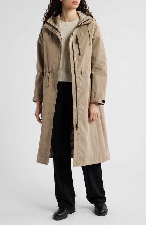 Ilse Jacobsen Rainvision Waterproof Hooded Long Raincoat In Greige