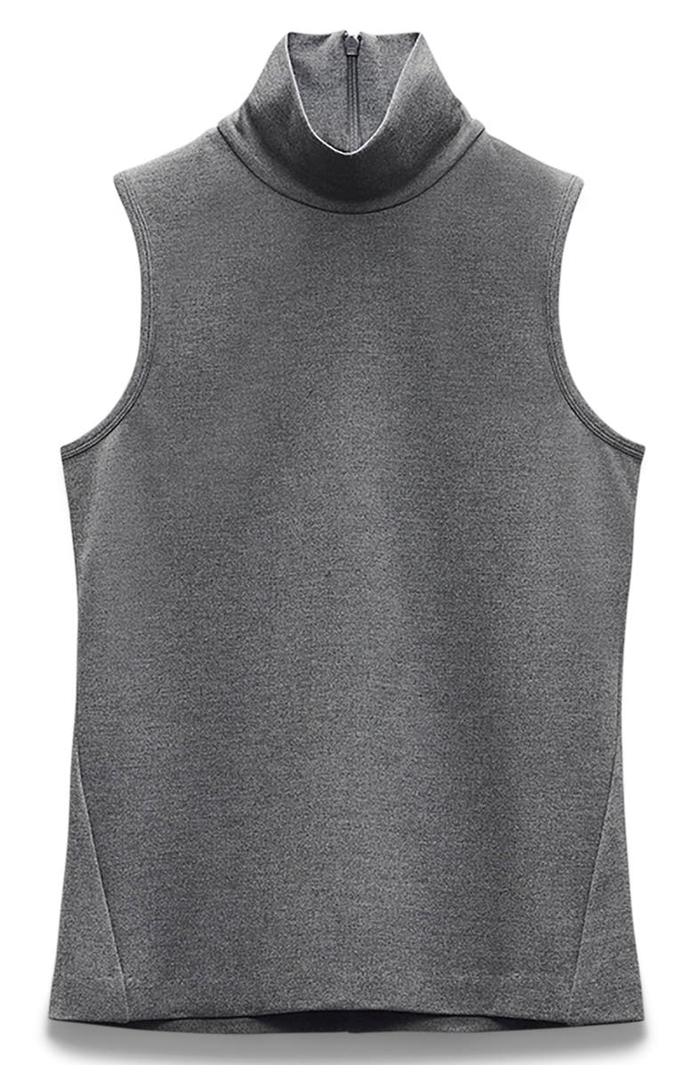 rag & bone Irina Sleeveless Ponte Turtleneck Top, Alternate, color, Charcoal