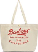 Barbour Script Cotton Canvas Tote