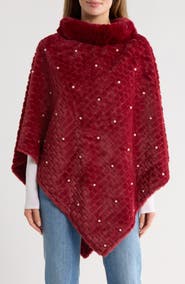 Nanette Lepore Elegant Faux Pearl Ruana