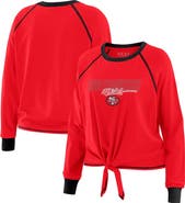 WEAR by Erin Andrews Women's WEAR by Erin Andrews Scarlet San Francisco 49ers Tie-Front Long Sleeve T-Shirt