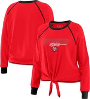 WEAR by Erin Andrews Women's WEAR by Erin Andrews Scarlet San Francisco 49ers Tie-Front Long Sleeve T-Shirt