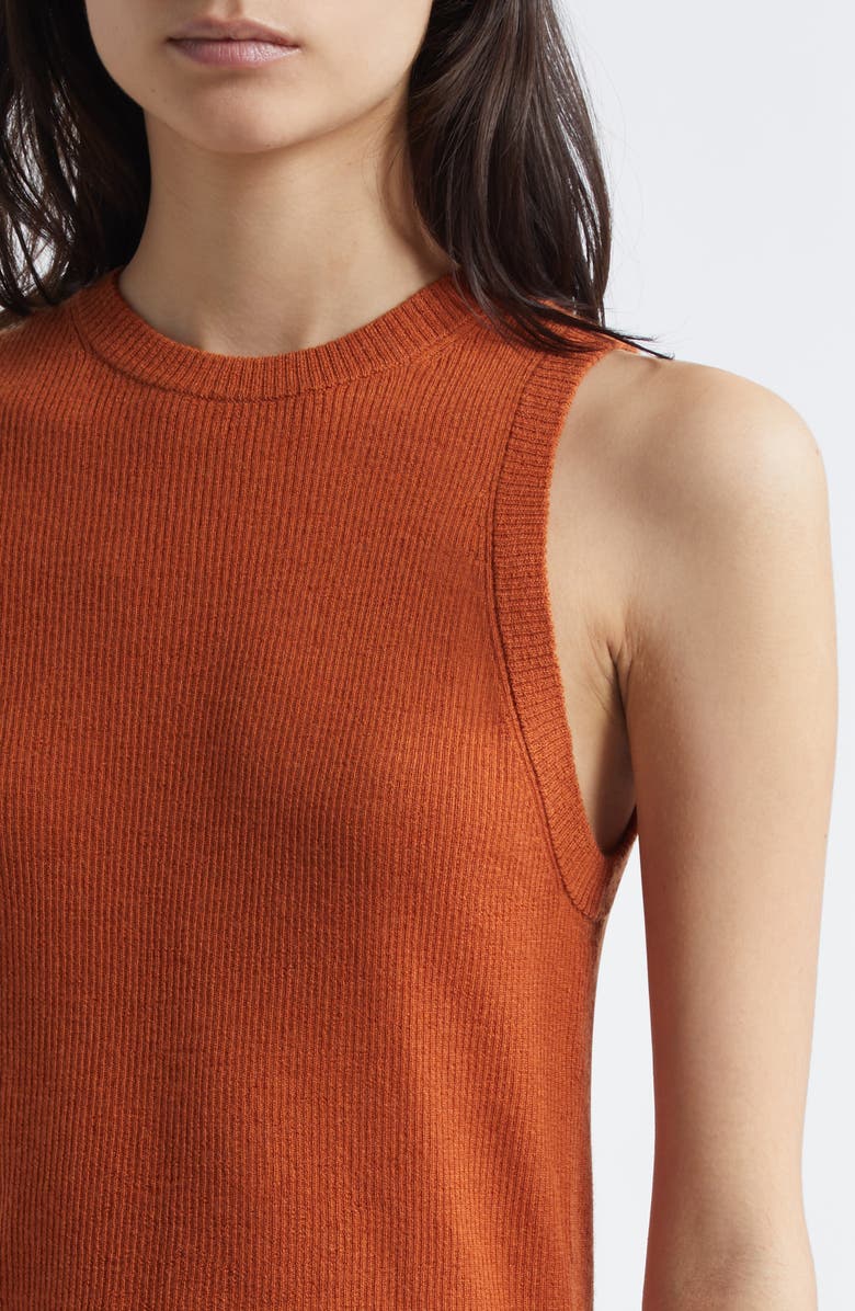 Vince Rib Cashmere & Silk Tank, Alternate, color, Dark Dusk Ember