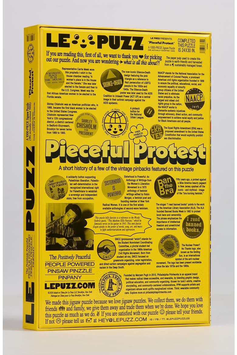 Pieceful Protest 1000-piece Jigsaw Puzzle, Alternate, color, Bright Yellow