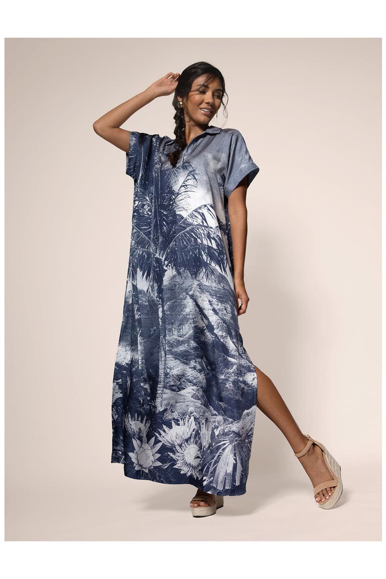 Waimea Canyon Alana Caftan Dress, Alternate, color, Navy
