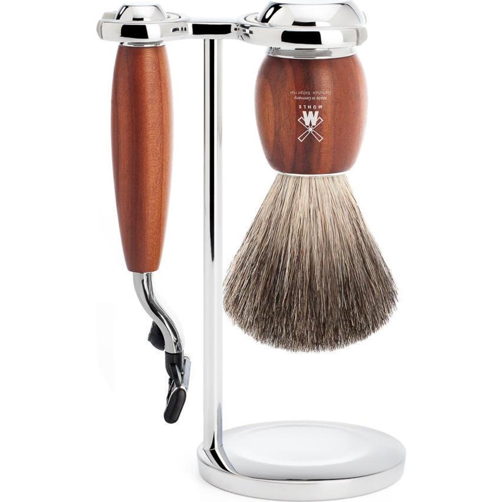 Mühle Vivo Plumwood 3-piece Pure Badger & Mach-3 Shaving Set