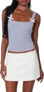 EDIKTED Lola Bow Rib Tank Top