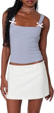 EDIKTED Lola Bow Rib Tank Top