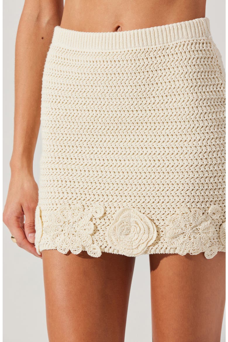 Taimi Crochet Miniskirt, Alternate, color, NATURAL