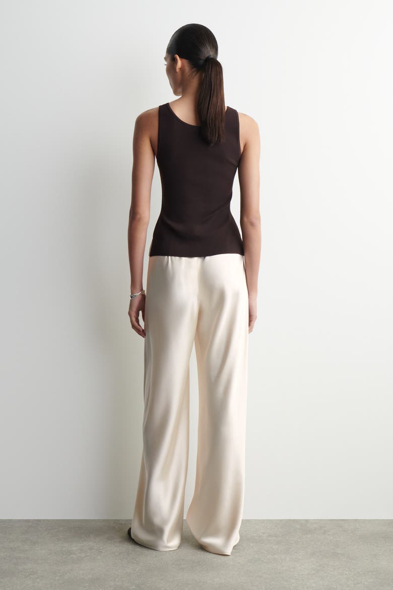 Satin Wide-Leg Pants, Alternate, color, WHITE