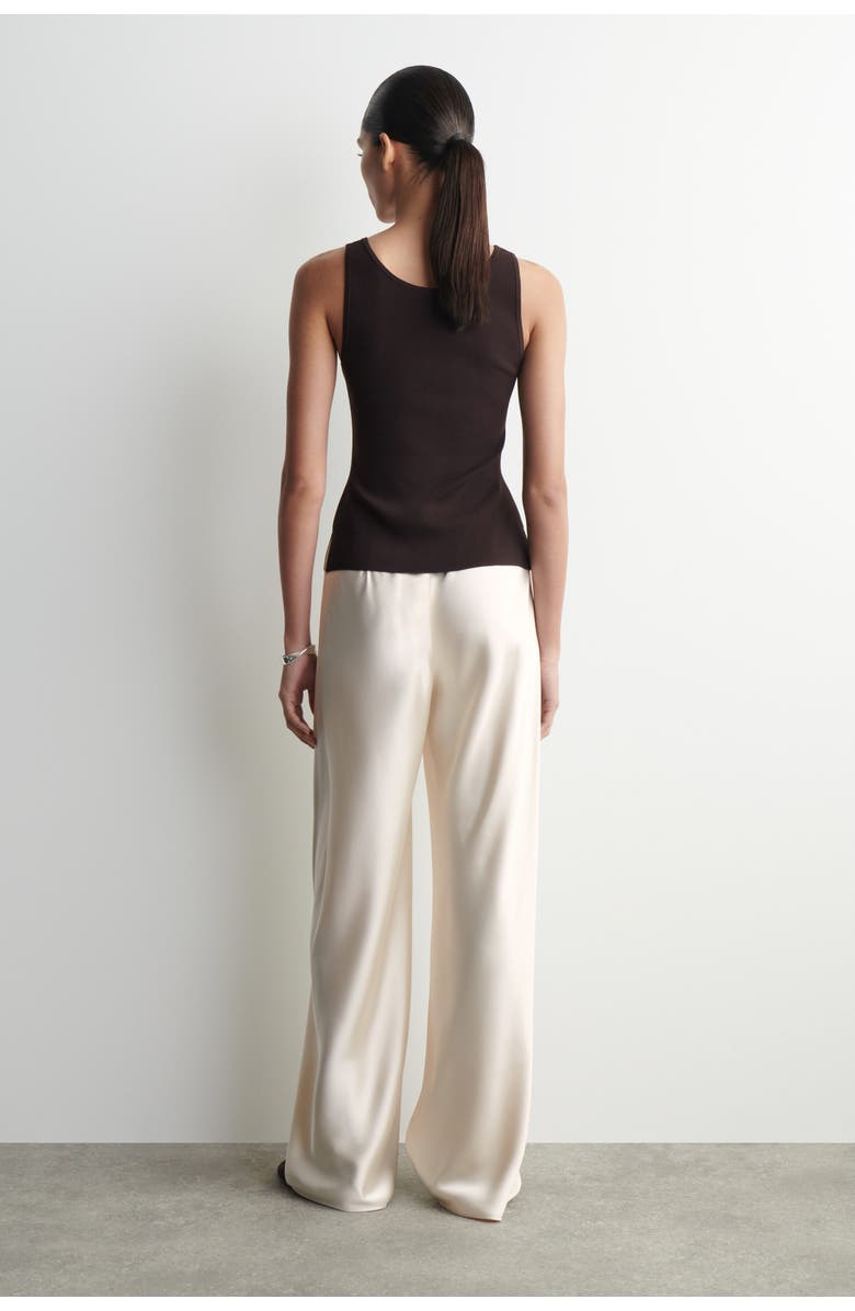COS Satin Wide-Leg Pants, Alternate, color, White