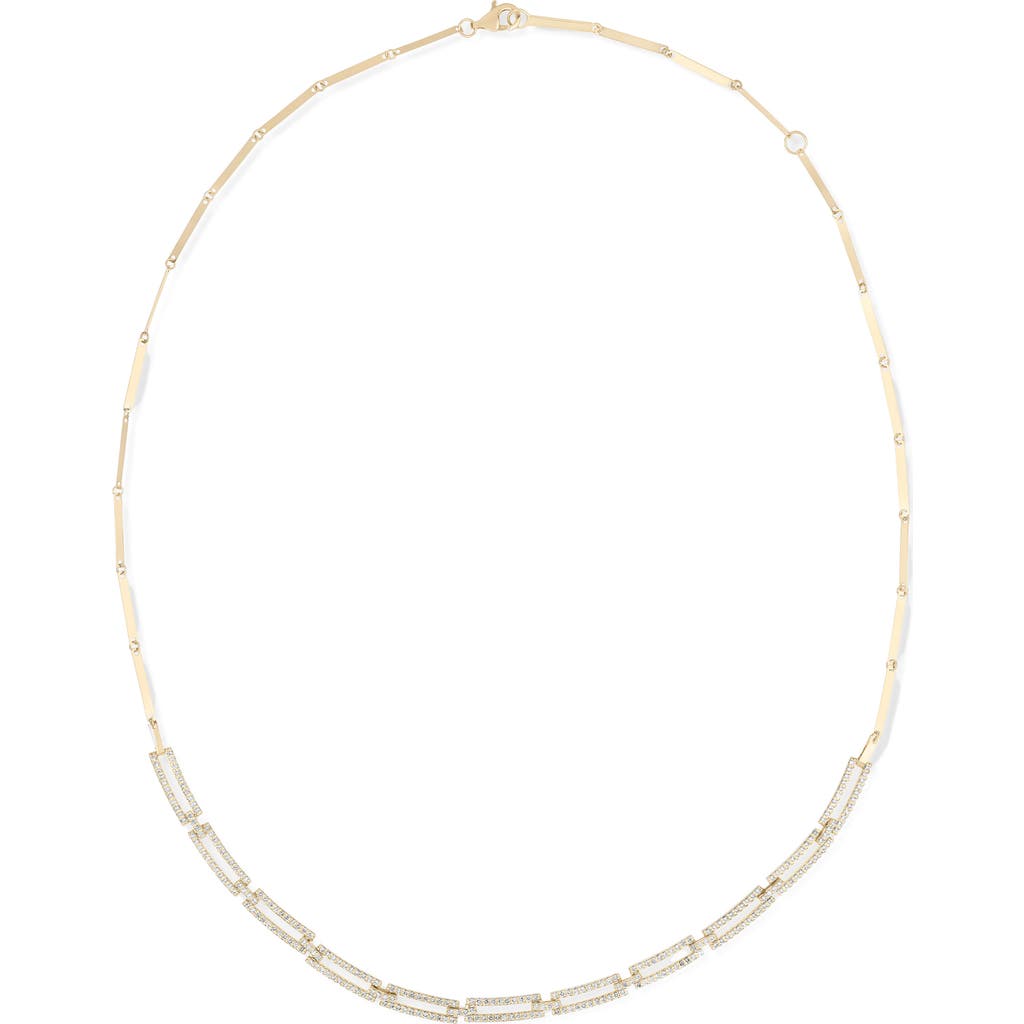 Lana Diamond Pavé Skinny Tag Link Moveable Necklace In Gold