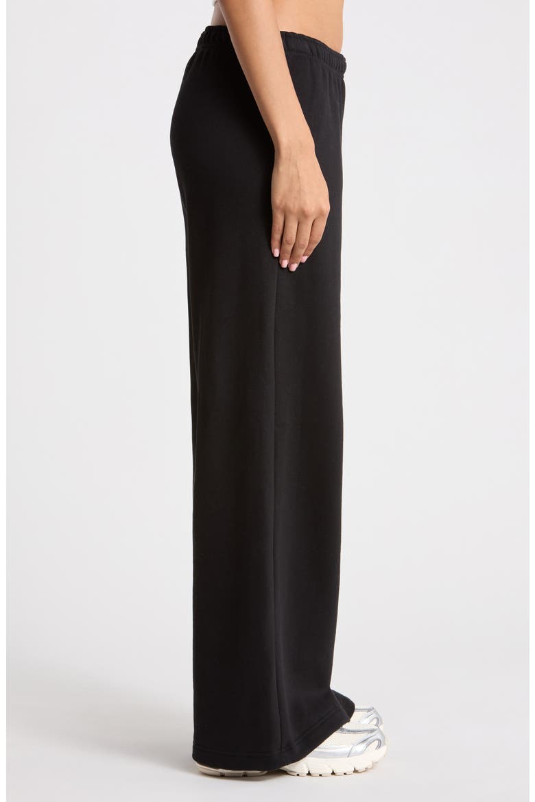 Studio Fleece Wide Leg Sweatpants, Alternate, color, 010 BLACK/SAIL