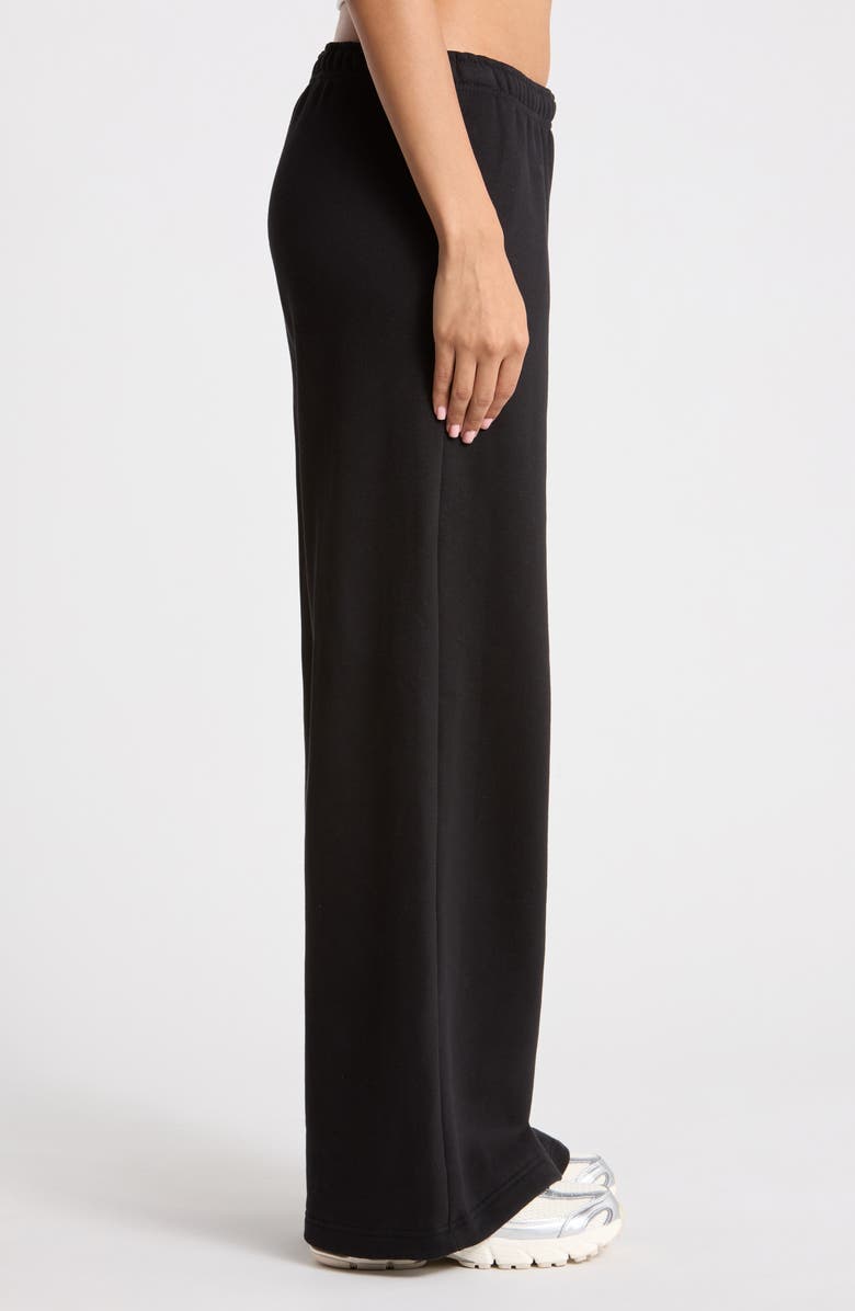 Nike Studio Fleece Wide Leg Sweatpants, Alternate, color, 010 Black/Sail