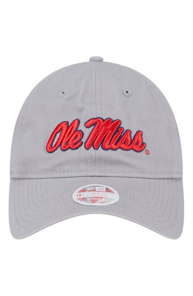 New Era Women's New Era Gray Ole Miss Rebels Logo 9TWENTY Adjustable Hat, Alternate, color, 