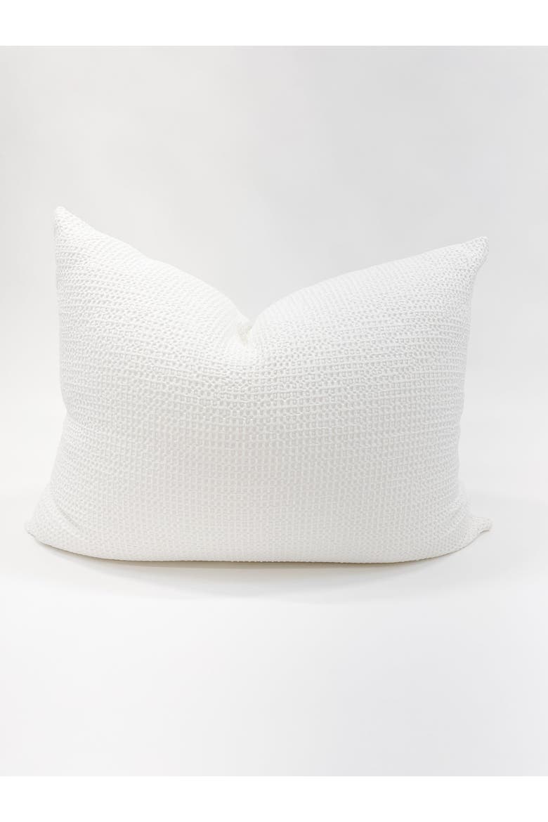 Dutch Euro Cotton Waffle Bed Pillow with Down Alternative Insert, Main, color, White