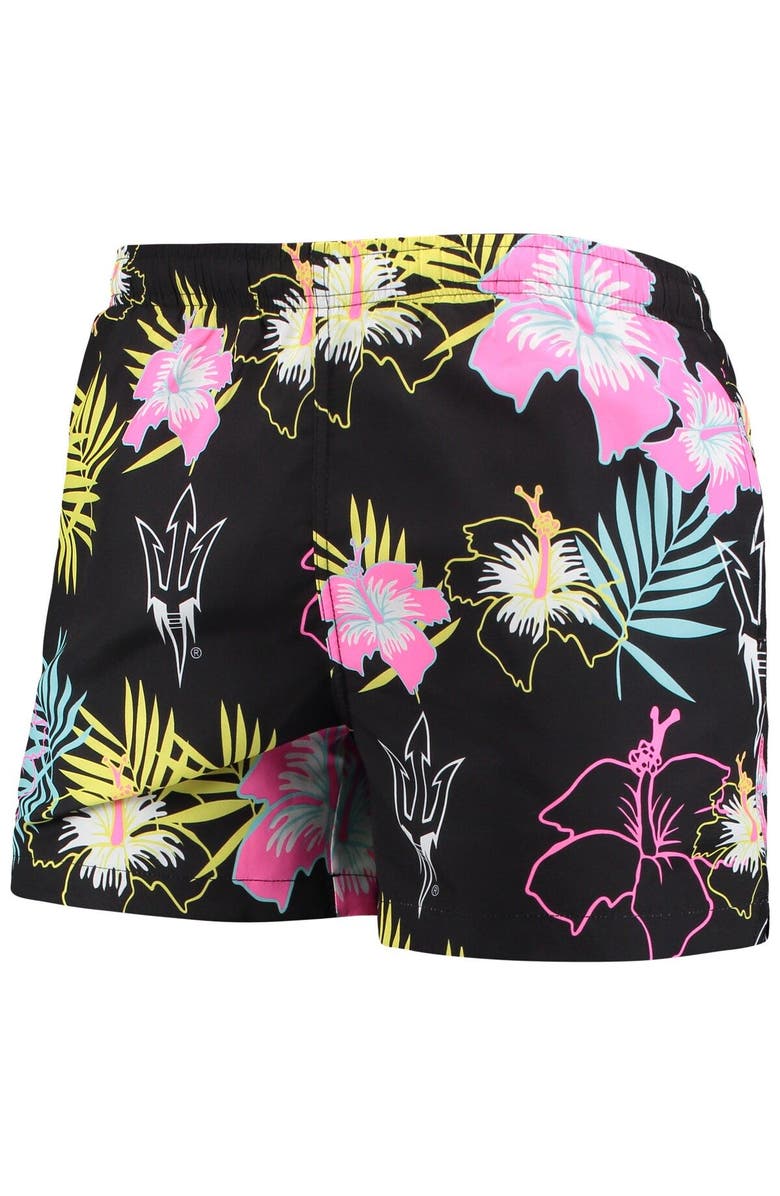 FOCO Men's FOCO Black Arizona State Sun Devils Neon Floral Swim Trunks, Alternate, color, Black