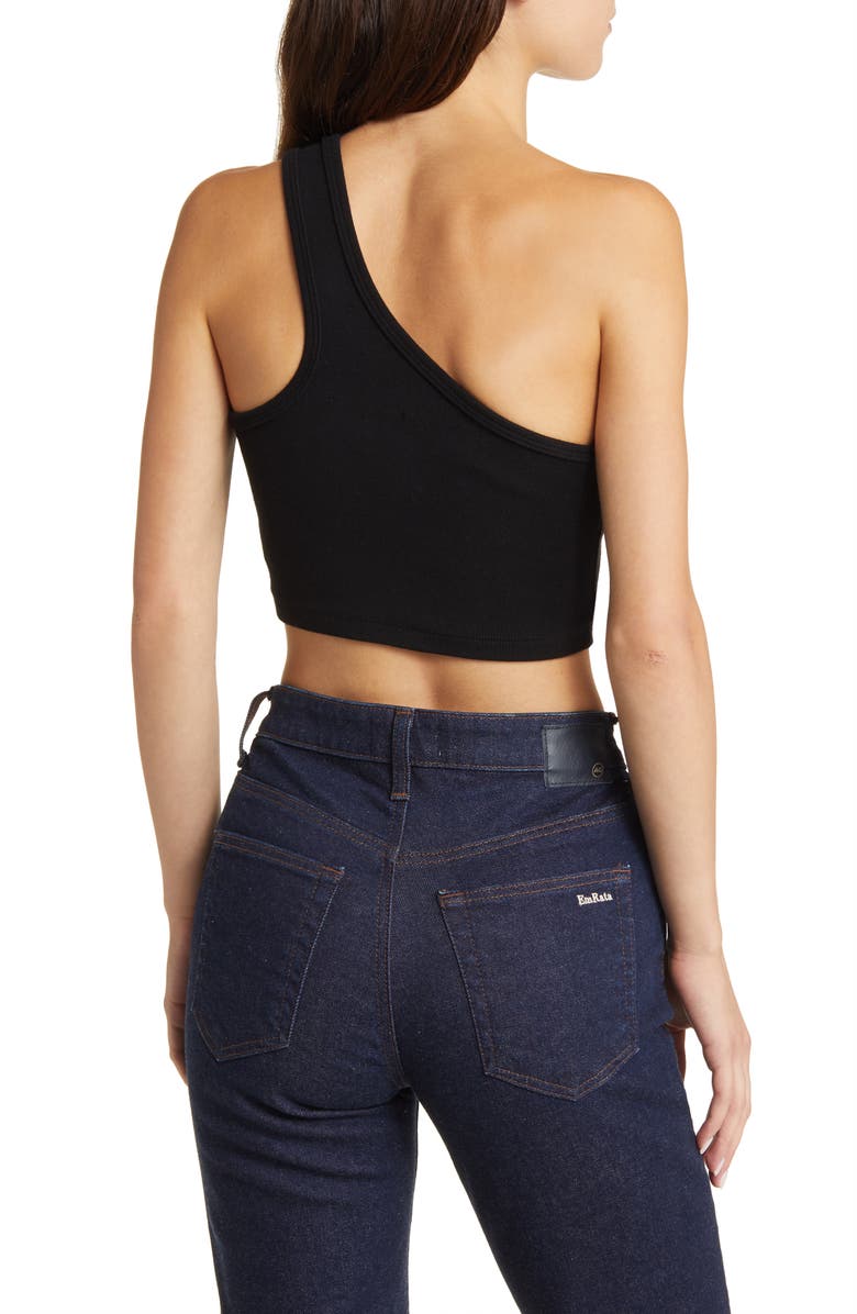 AG x EmRata Miranda One-Shoulder Crop Top, Alternate, color,