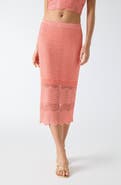 GUESS Pointelle Stitch Sequin Midi Skirt