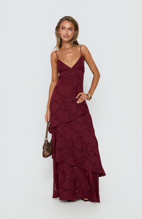 Lyricah Tiered Tie Back Maxi Dress