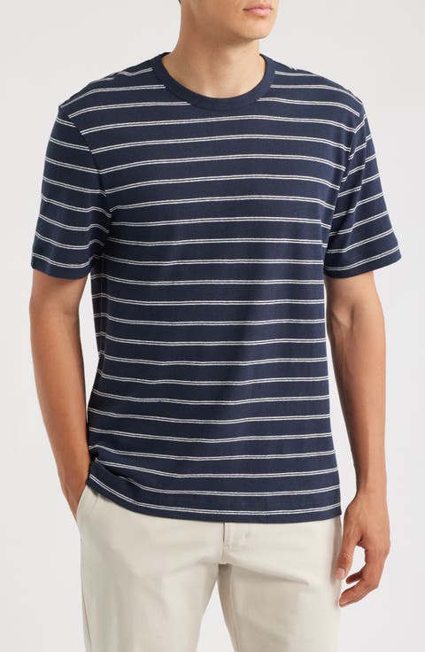Taut Stripe Linen & Cotton T-Shirt