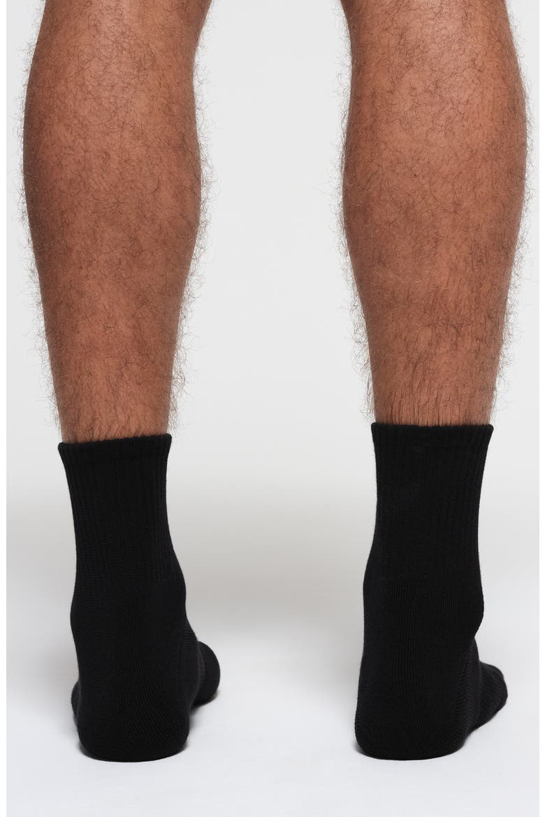 3-Pack Quarter Crew Socks, Alternate, color, ONYX