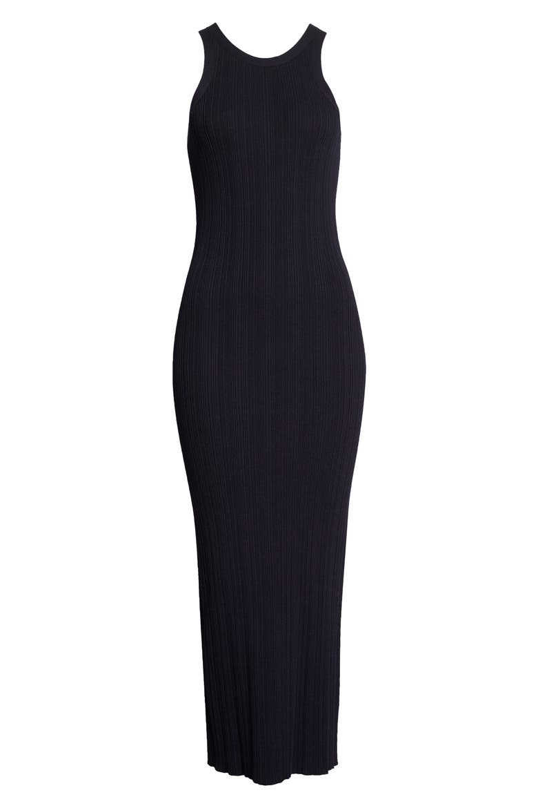 Totême Seamless Rib Tank Sweater Dress, Alternate, color, DARK NAVY