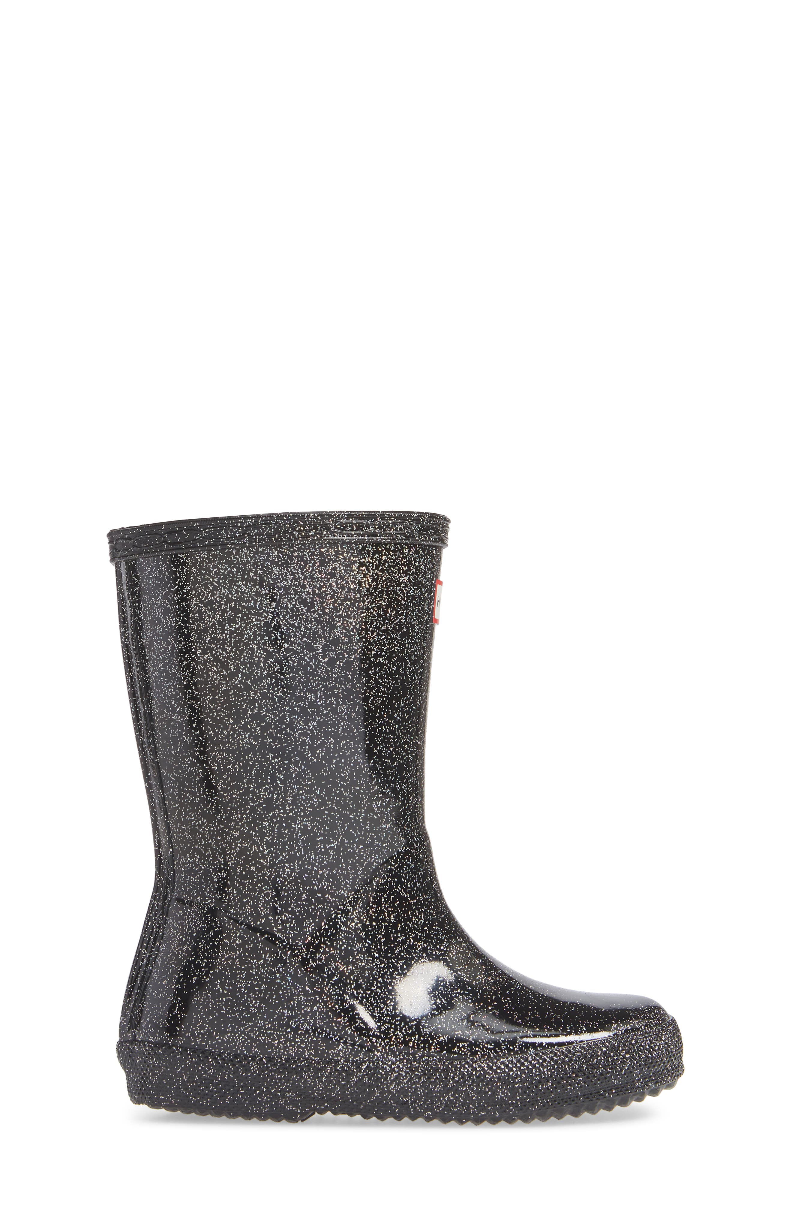 Hunter Kids First Classic Starcloud Glitter Rain Boot, Alternate, color, 