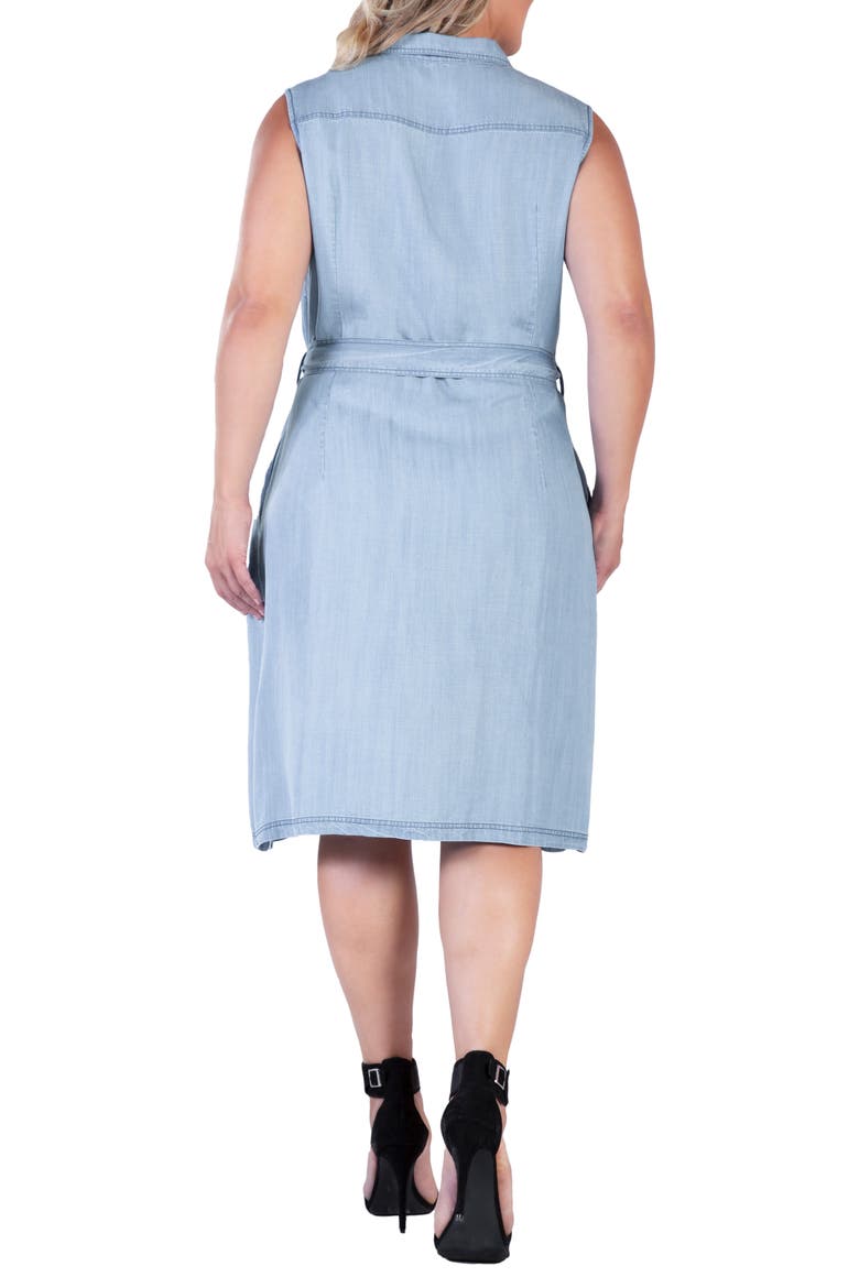 Sleeveless Chambray Shirtdress, Alternate, color, BOUNDLESS BLUE
