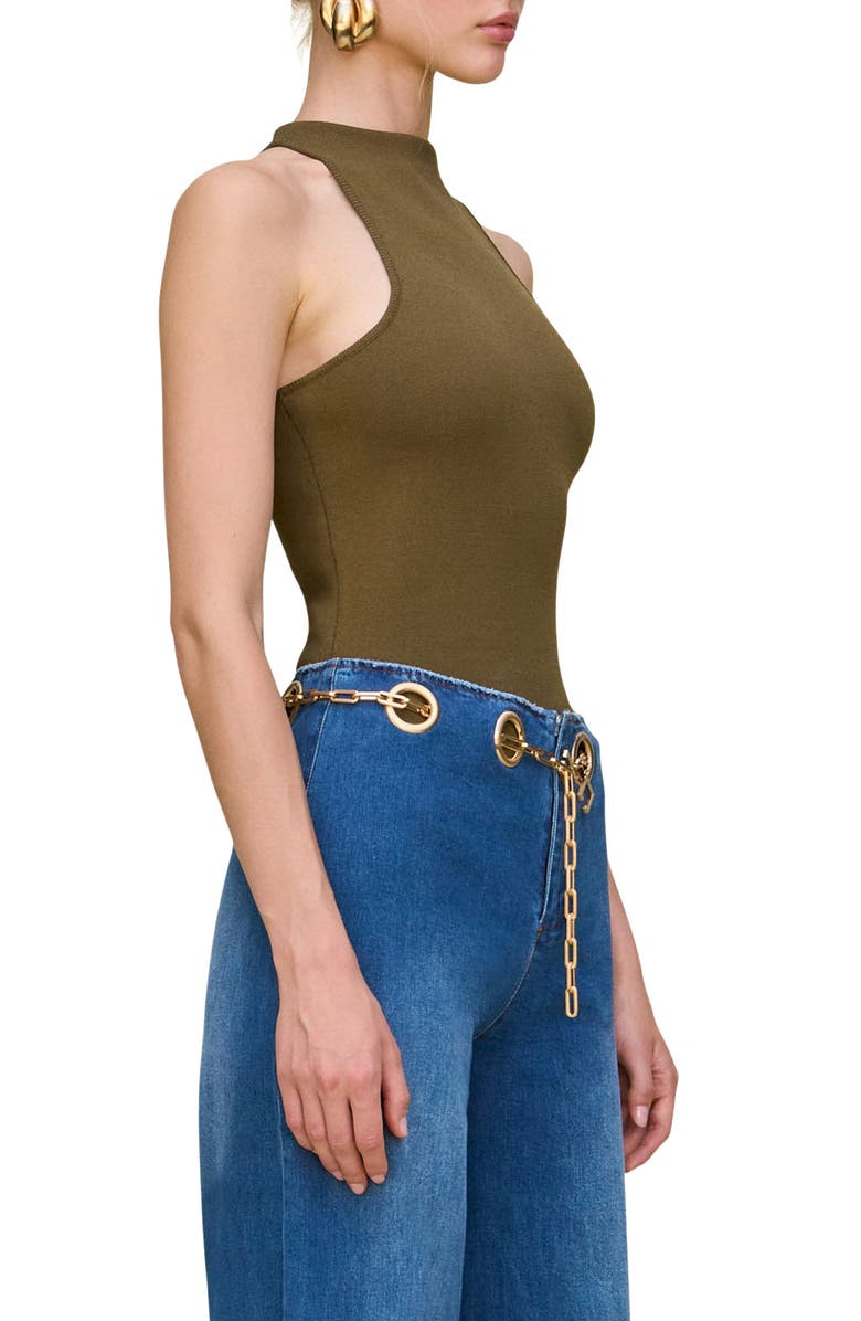 Cult Gaia Cassius Funnel Neck Bodysuit, Alternate, color, Nymph