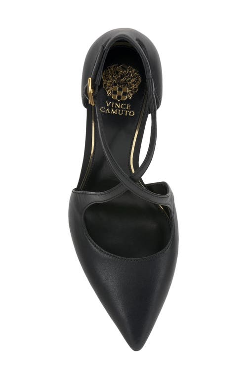 Vince Camuto Noreta Ankle Strap Pointed Toe Pump In Black
