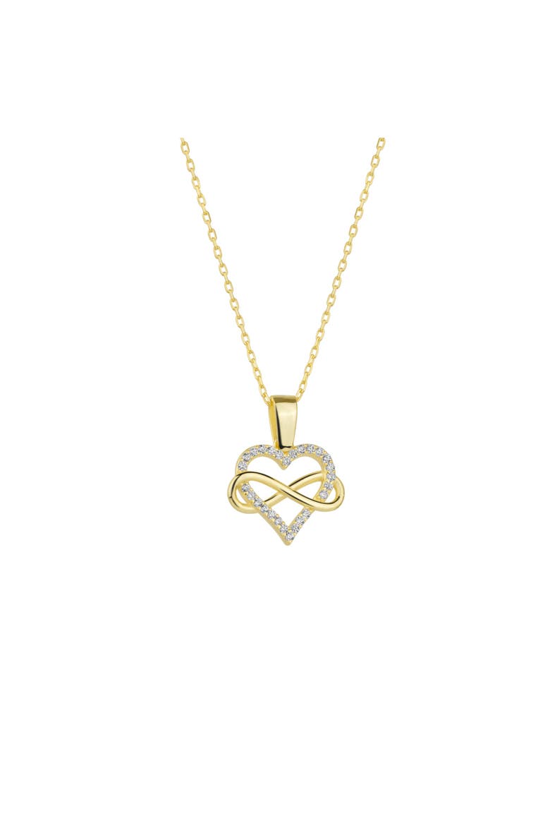 Infinity Heart Love Sterling Silver Pendant Necklace, Main, color, Gold