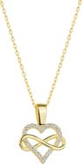Spero London Infinity Heart Love Sterling Silver Pendant Necklace
