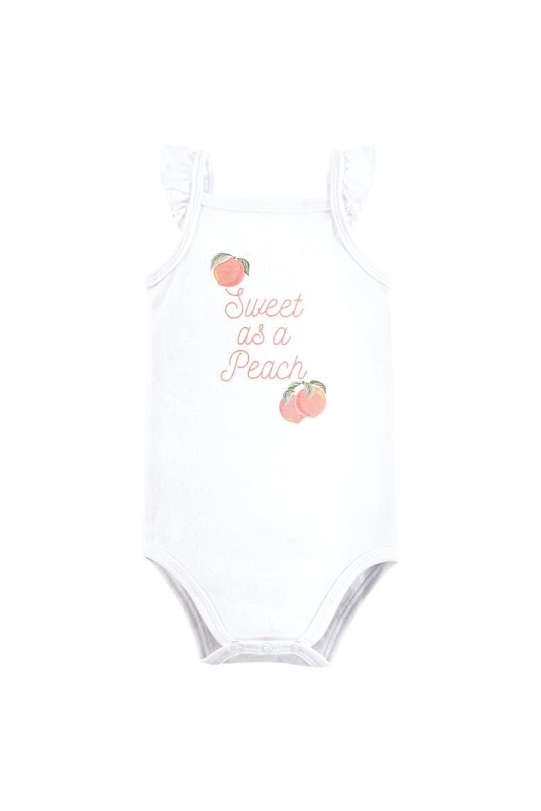 Coordinated Bodysuit Outfit with Shorts and Socks, Alternate, color, Sweet Peach