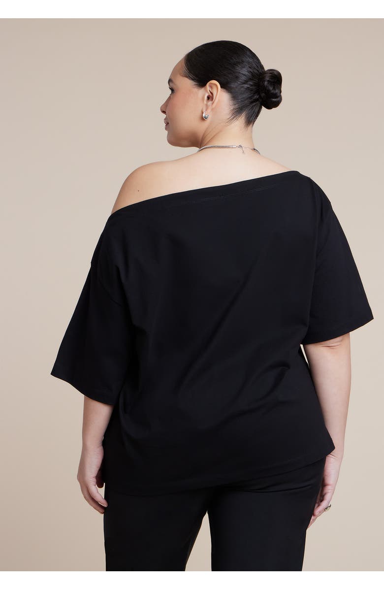 ELOQUII Slouchy Tee, Alternate, color, Black Onyx