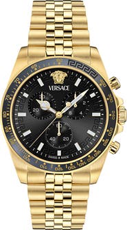 Versace Greca Chronograph Wave Bracelet Watch, 43mm
