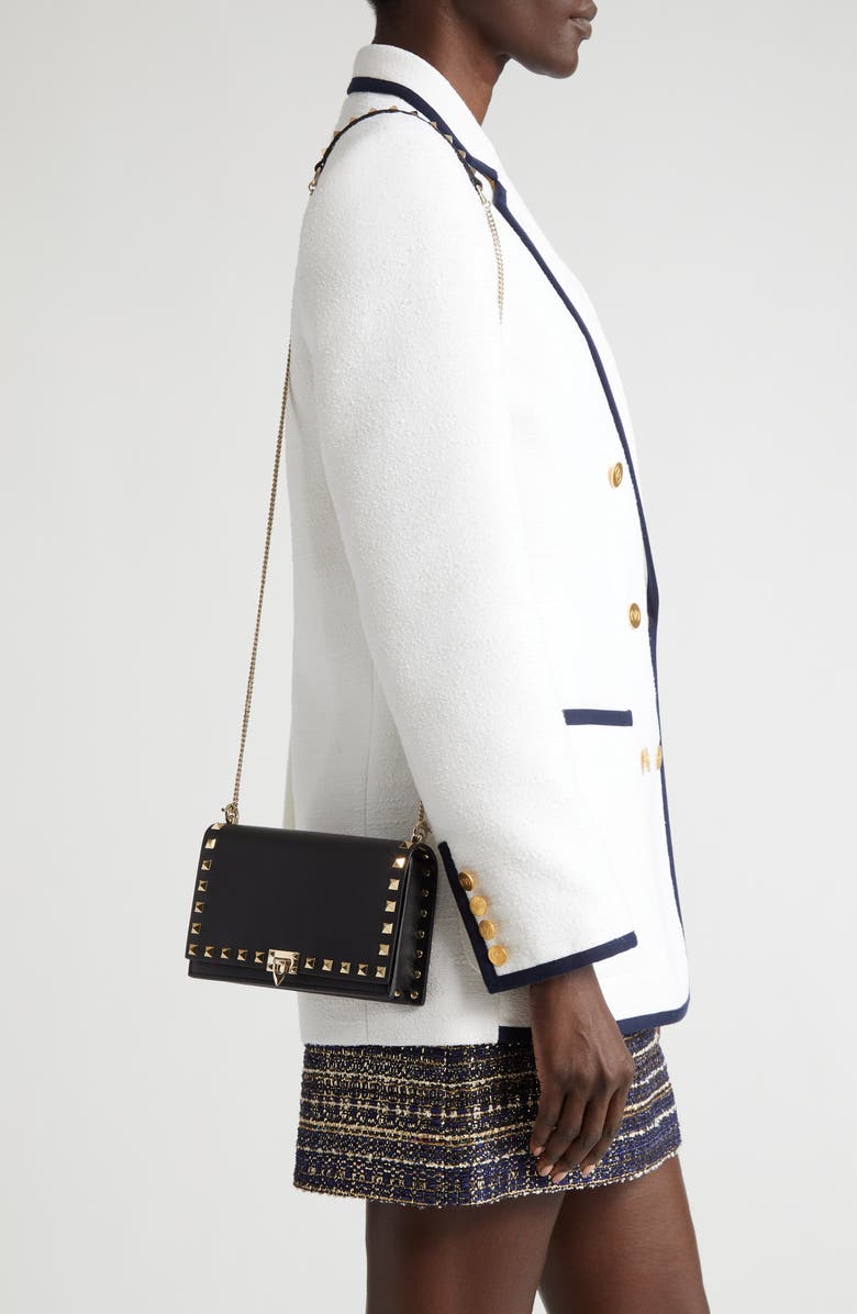 Valentino Garavani Rockstud Leather Crossbody Bag, Alternate, color,