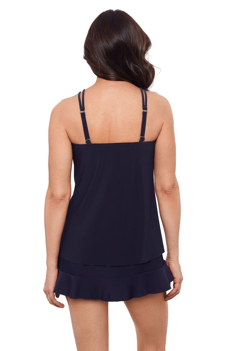High Neck Keyhole Full Coverage Adjustable Tankini Swimsuit Top, Alternate, color, True Navy