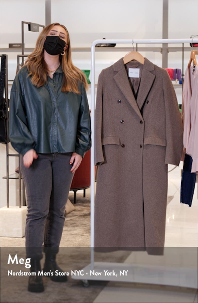 Falcon Double Breasted Recycled Wool Blend Coat, sales video thumbnail