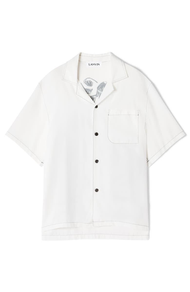Lanvin White Shirt With Mother And Daughter Print On The Back, Alternate, color, White