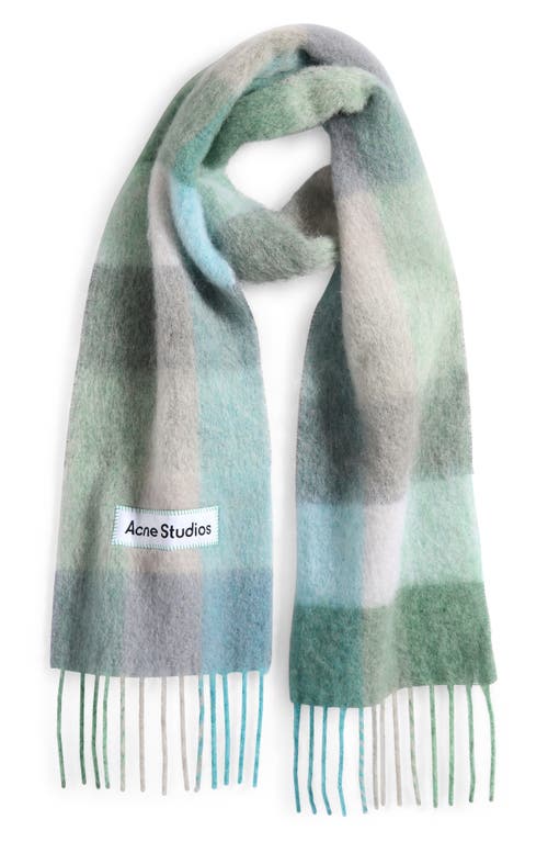 Acne Studios Vally Plaid Alpaca, Wool & Mohair Blend Scarf In Neutral