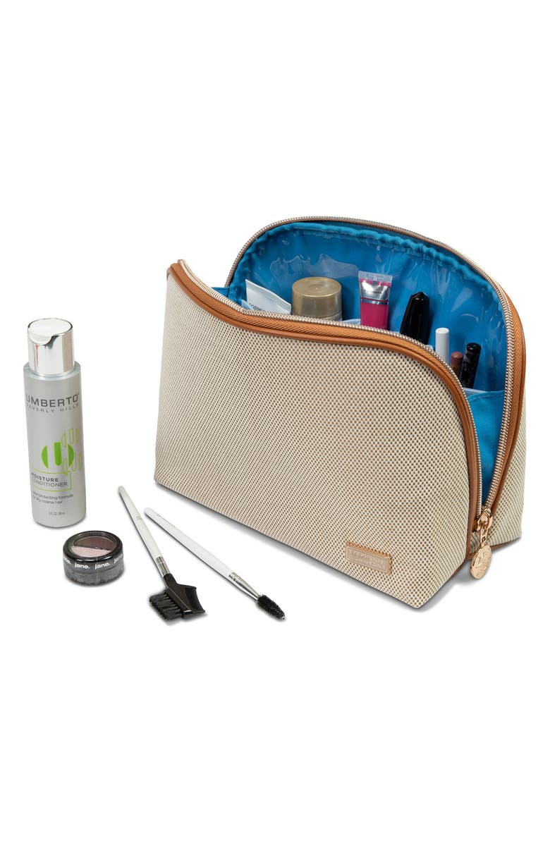 Stephanie Johnson Tropea Ivory Lola Makeup Bag, Alternate, color, Ivory