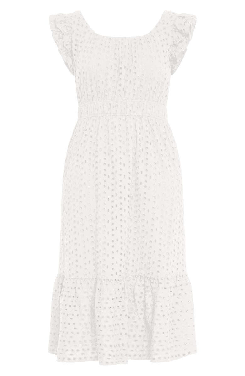 City Chic Sweet Broderie Anglaise Maxi Dress, Alternate, color, Ivory