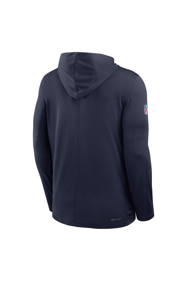 Men's Nike Navy Dallas Cowboys Big & Tall Sideline Game On Lightweight Hooded Long Sleeve Dri-FIT Top, Alternate, color, Navy