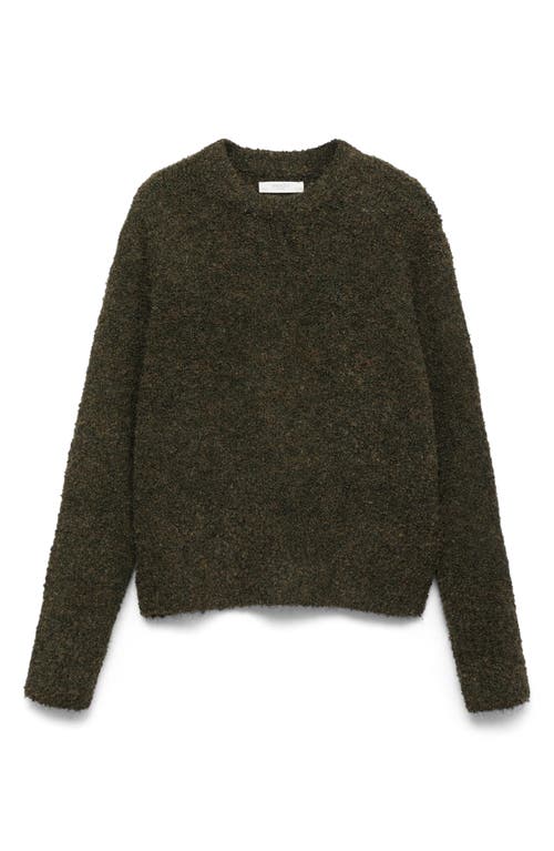 Mango Bouclé Sweater In Green