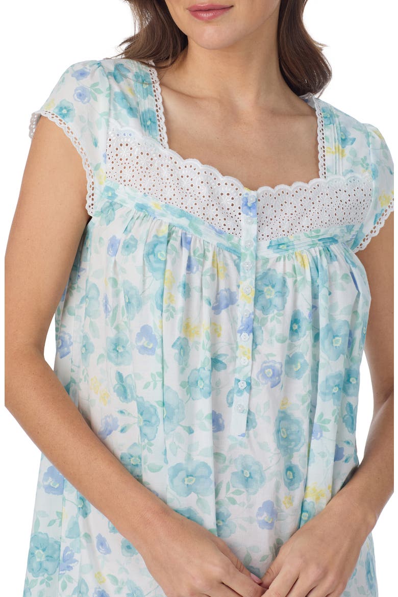 Cotton Ballet Nightgown, Alternate, color, WHITE/ AQUA