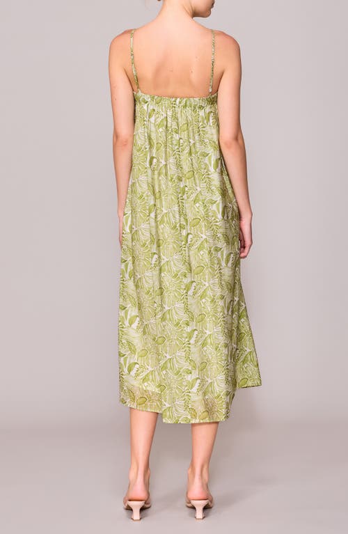 Melloday Strapless Organza Sundress In Green