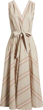 FREEMARKET Directional Mixed Stripe Cotton Dress