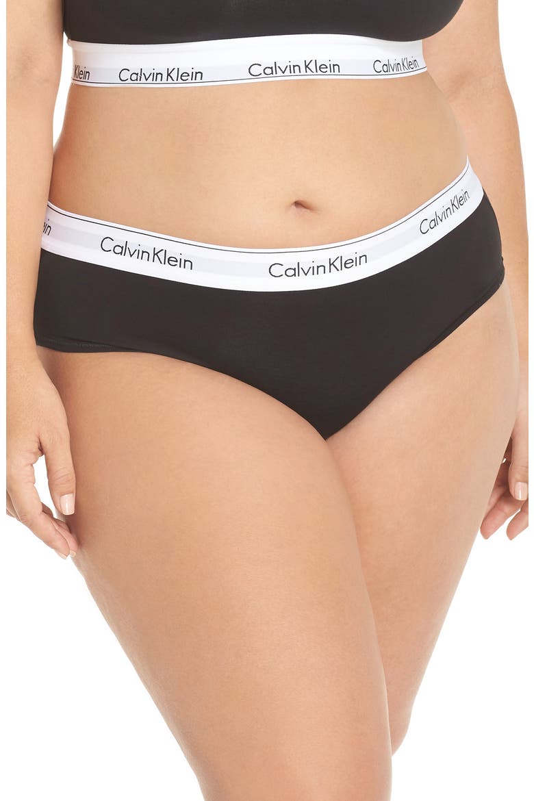 Modern Cotton Blend Hipster Briefs, Main, color, BLACK